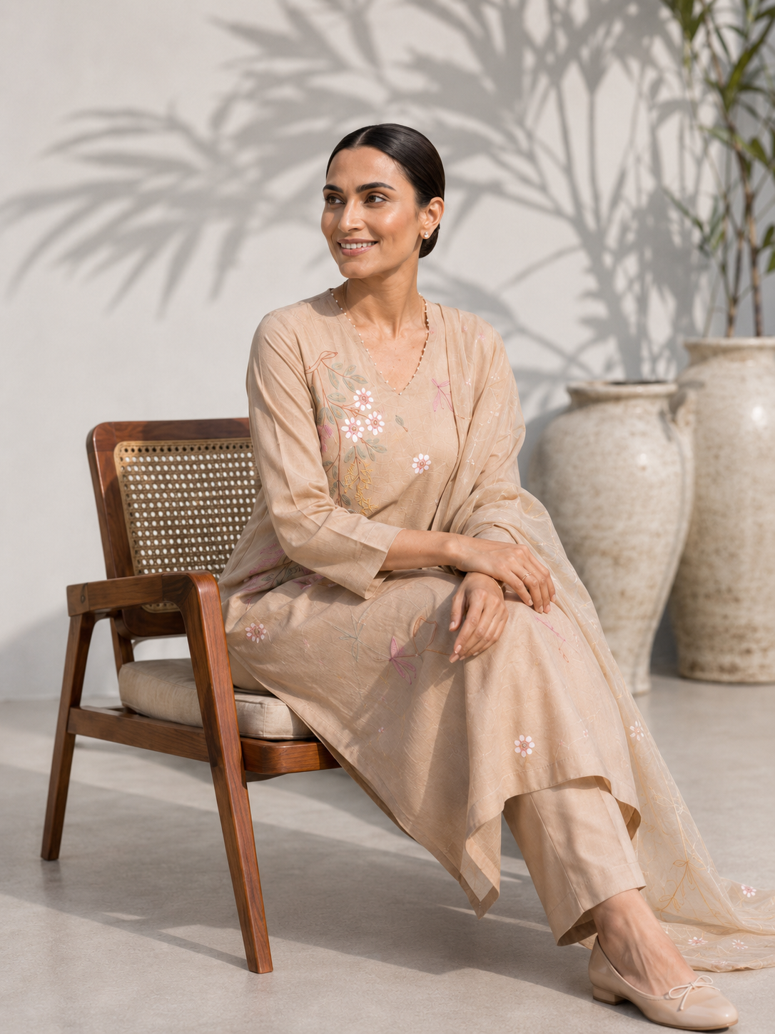 Elegant Mul Cotton Suit Set