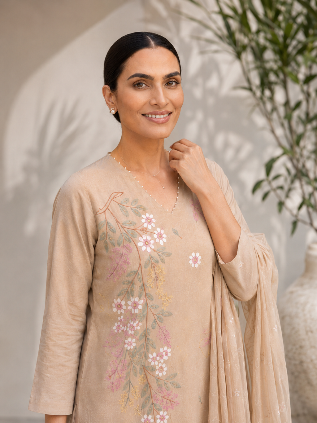 Elegant Mul Cotton Suit Set