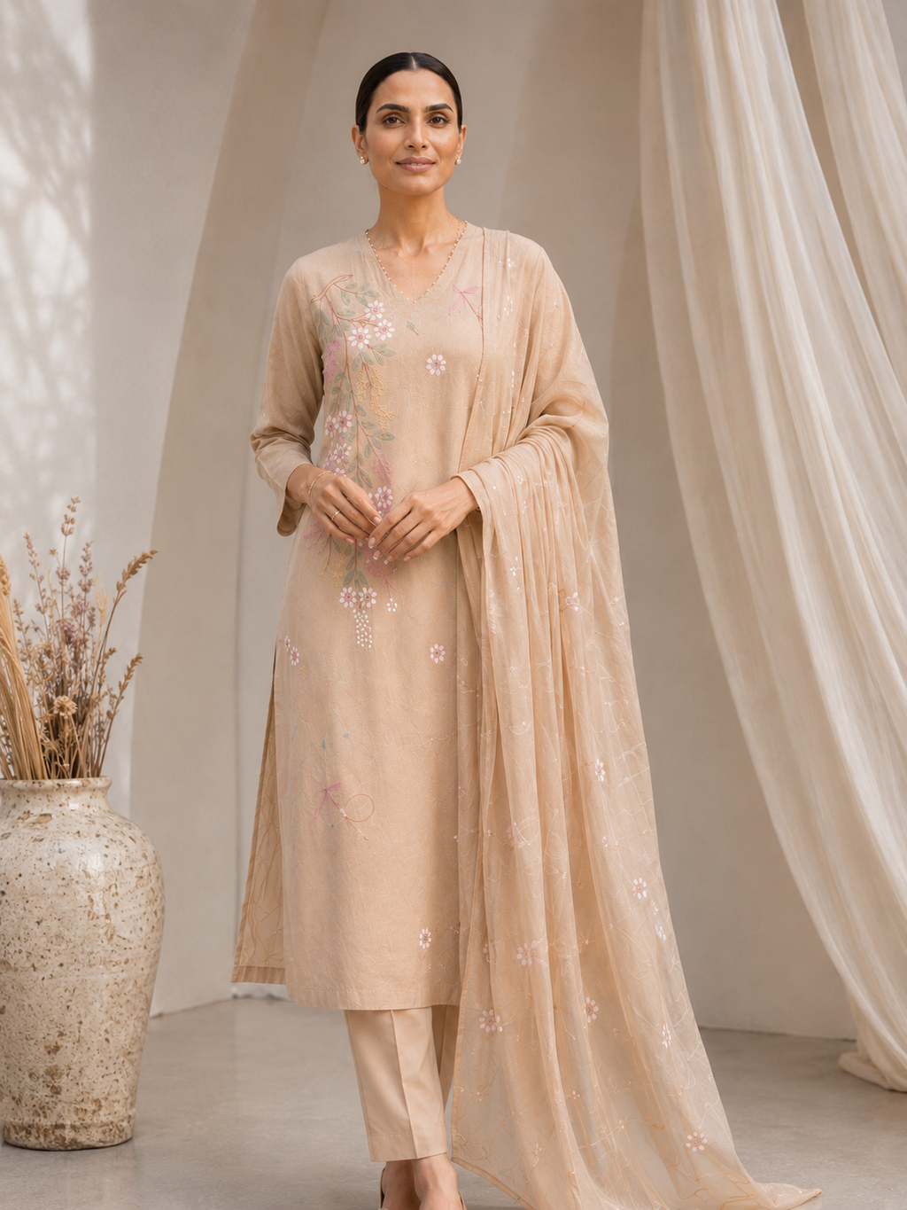 Elegant Mul Cotton Suit Set