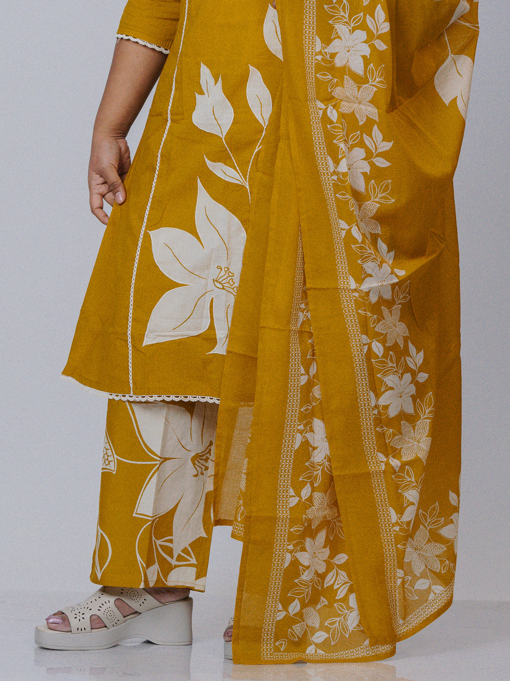 Mustard Yellow Pure Cotton Suit Set