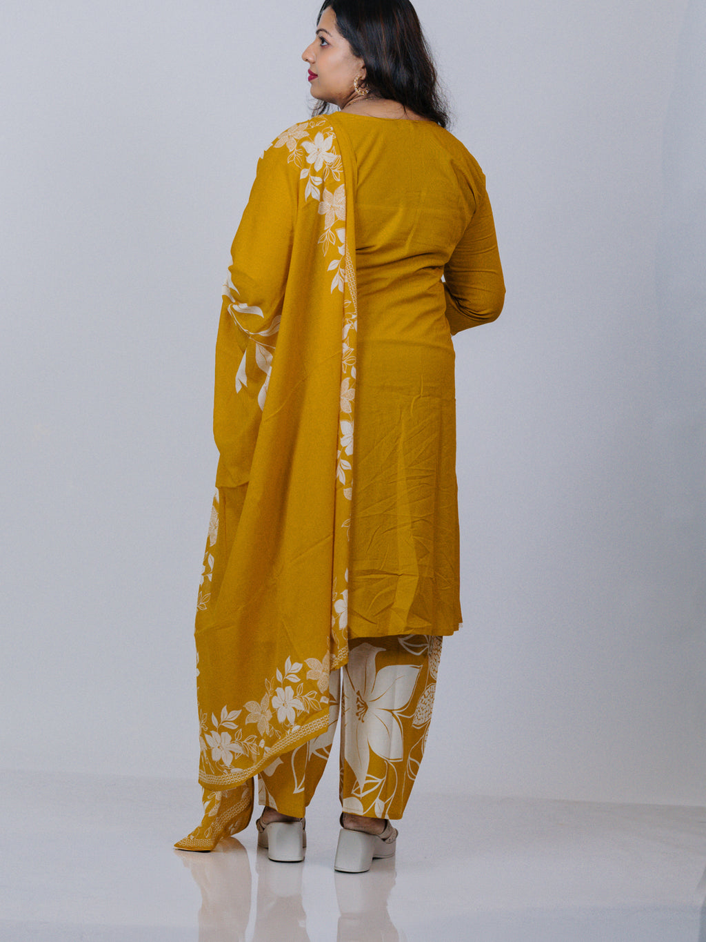 Mustard Yellow Pure Cotton Suit Set