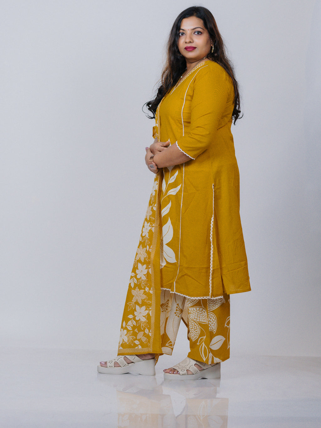 Mustard Yellow Pure Cotton Suit Set
