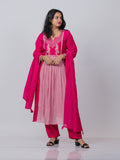 Mul Chanderi Embroidered Suit Set