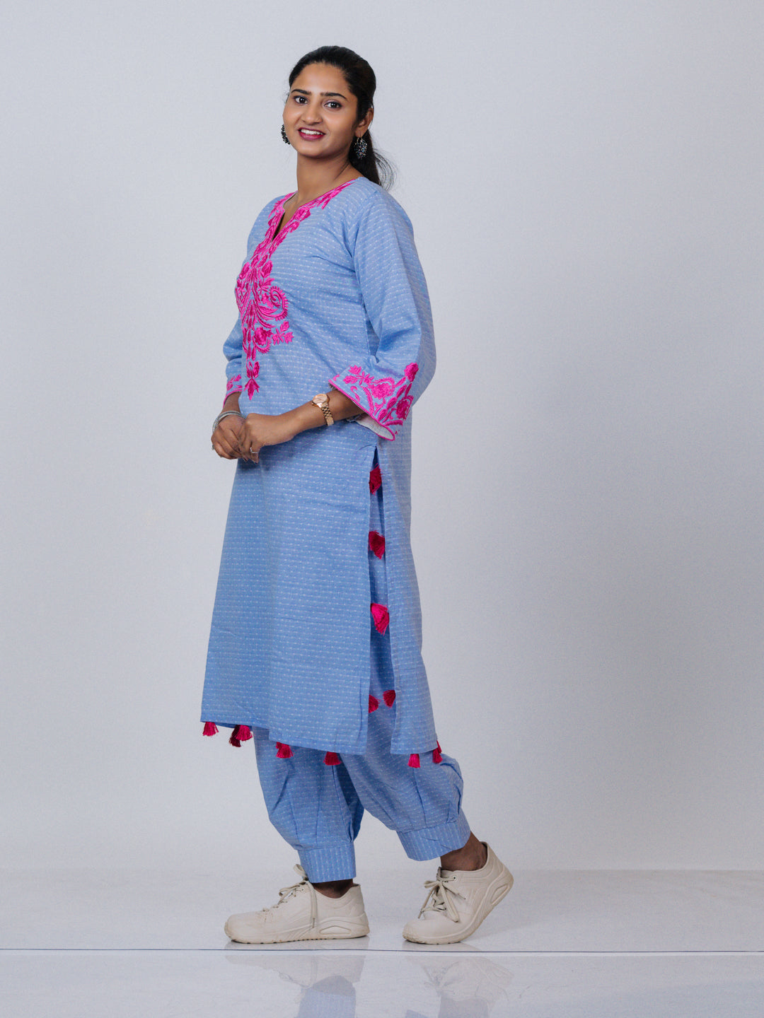 Sky Blue Embroidered Kurta Set
