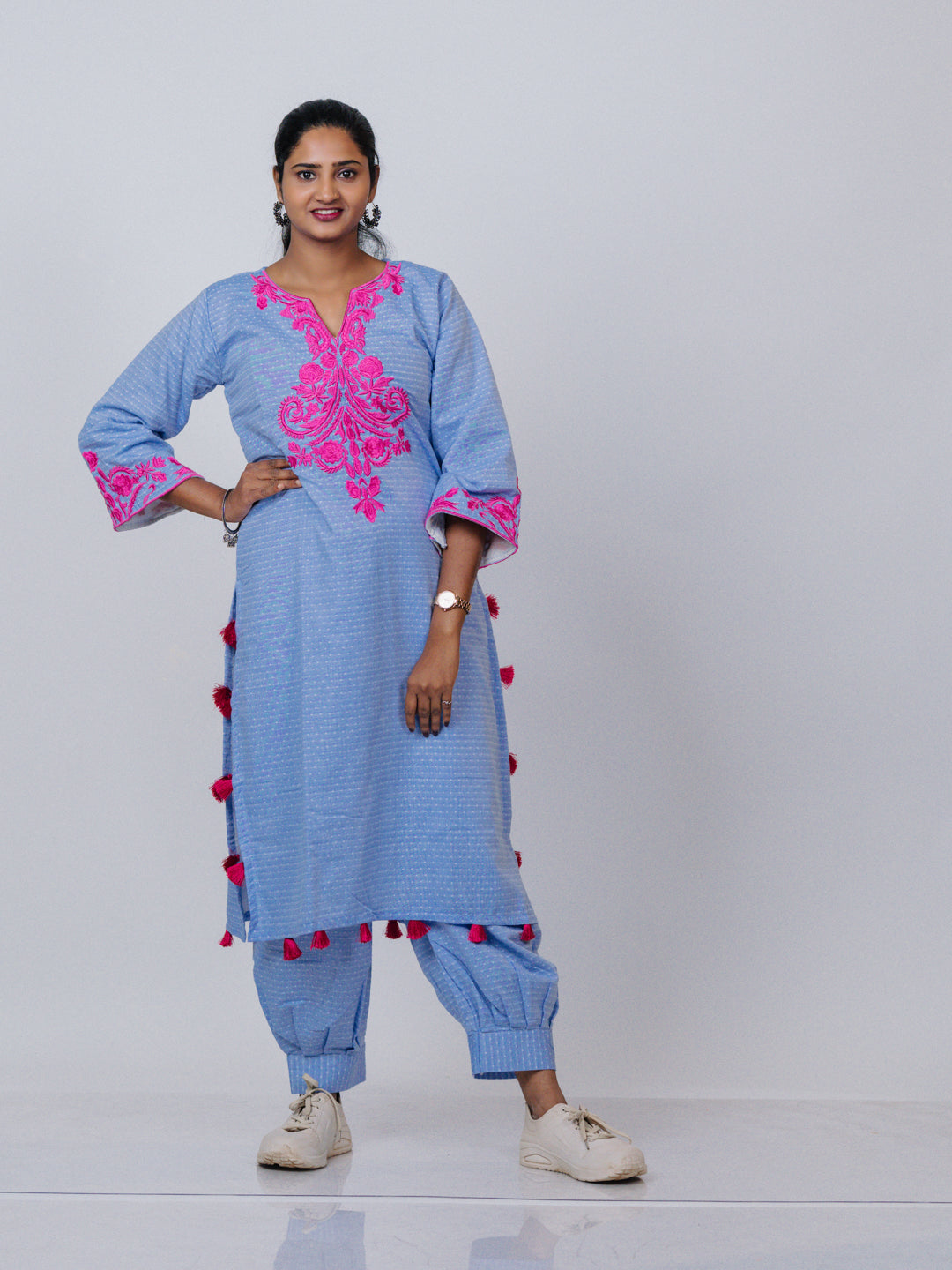 Sky Blue Embroidered Kurta Set