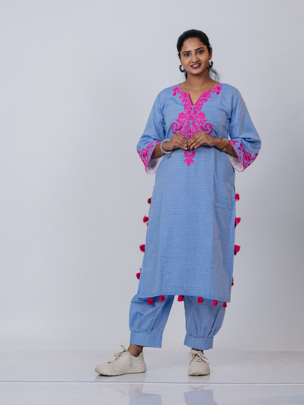 Sky Blue Embroidered Kurta Set