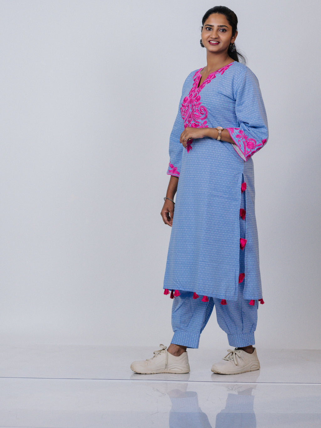 Sky Blue Embroidered Kurta Set