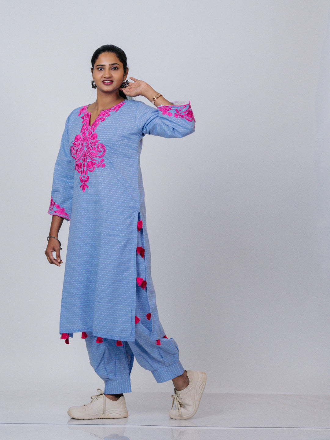 Sky Blue Embroidered Kurta Set