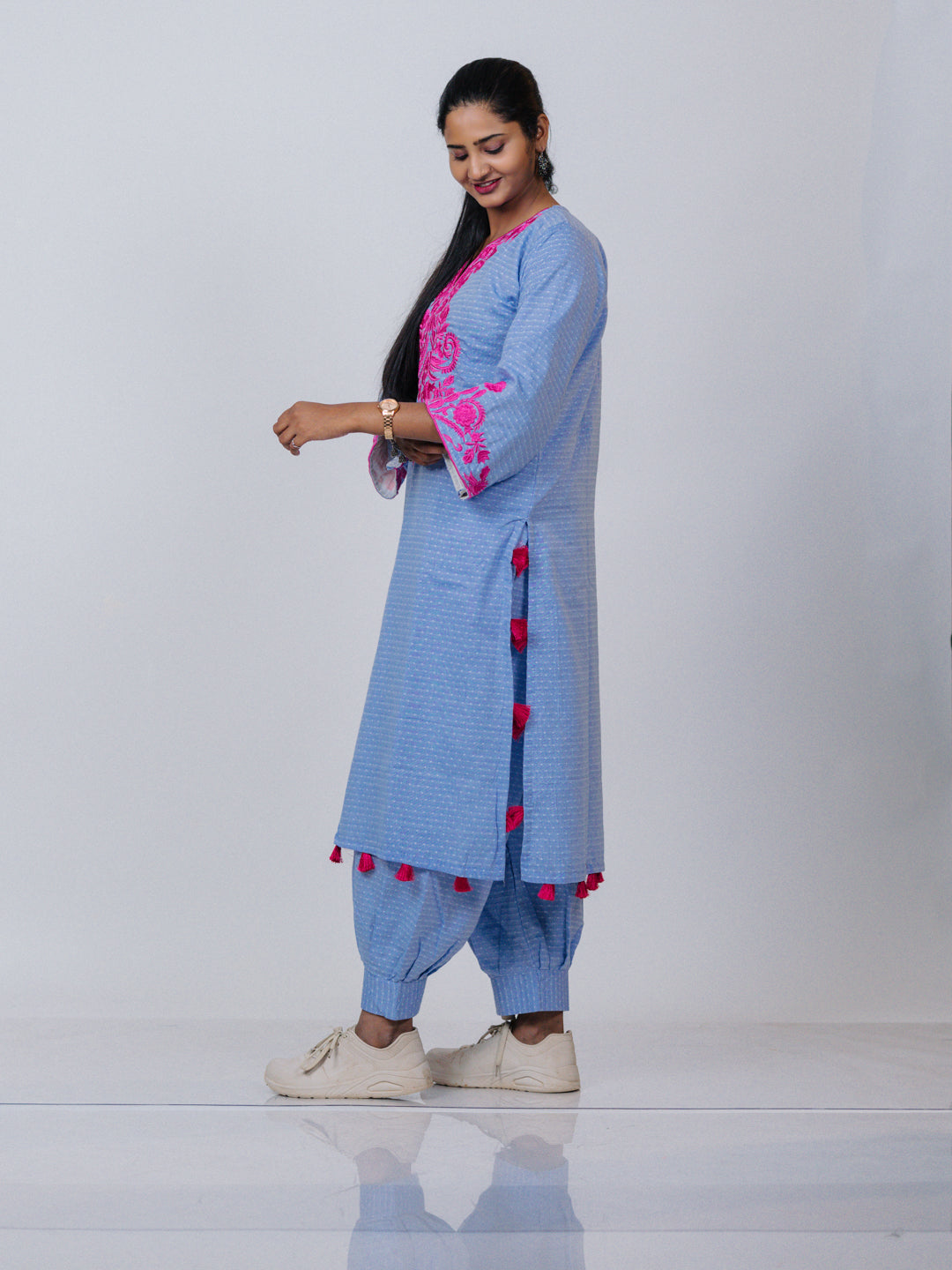 Sky Blue Embroidered Kurta Set