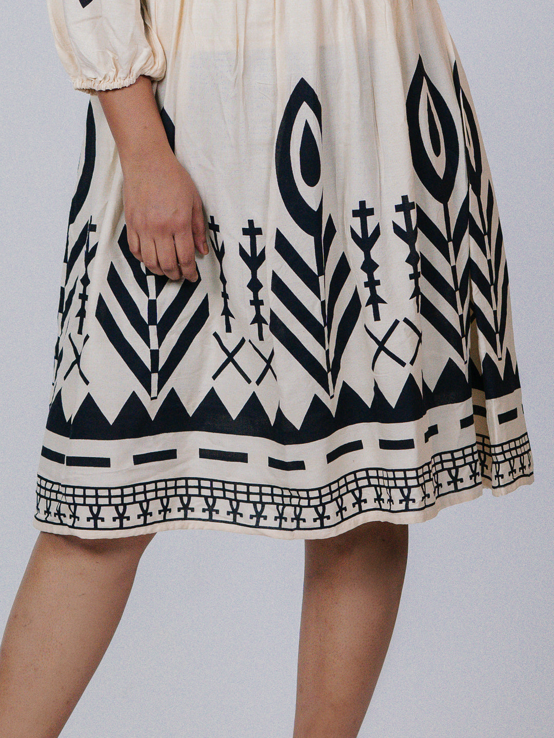 Ivory Printed Dress
