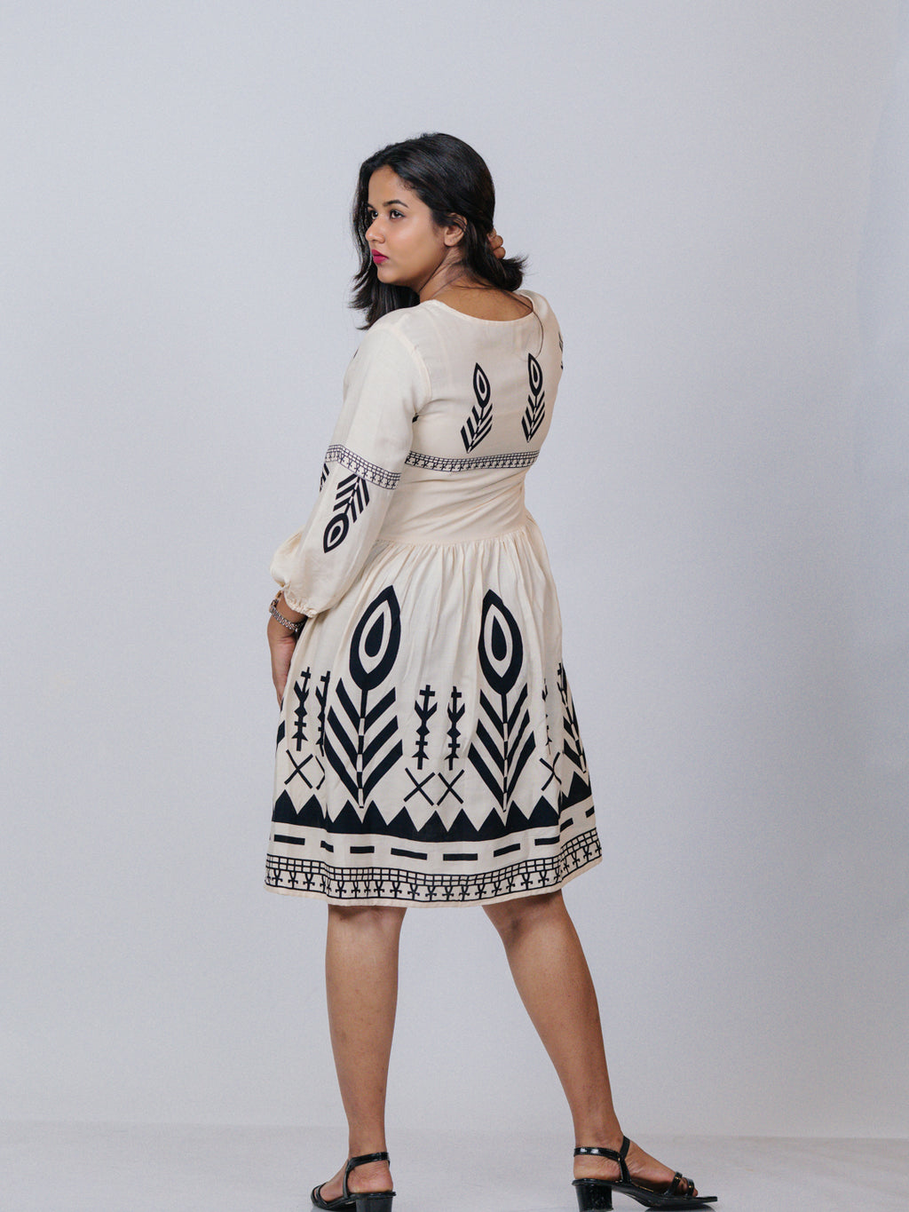 Ivory Printed Dress