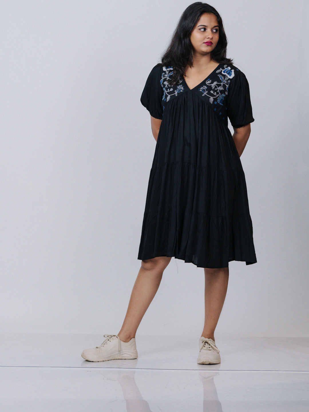 Black Embroidered Dress