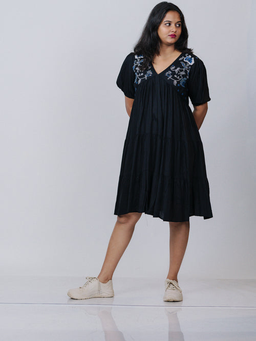 Black Embroidered Dress