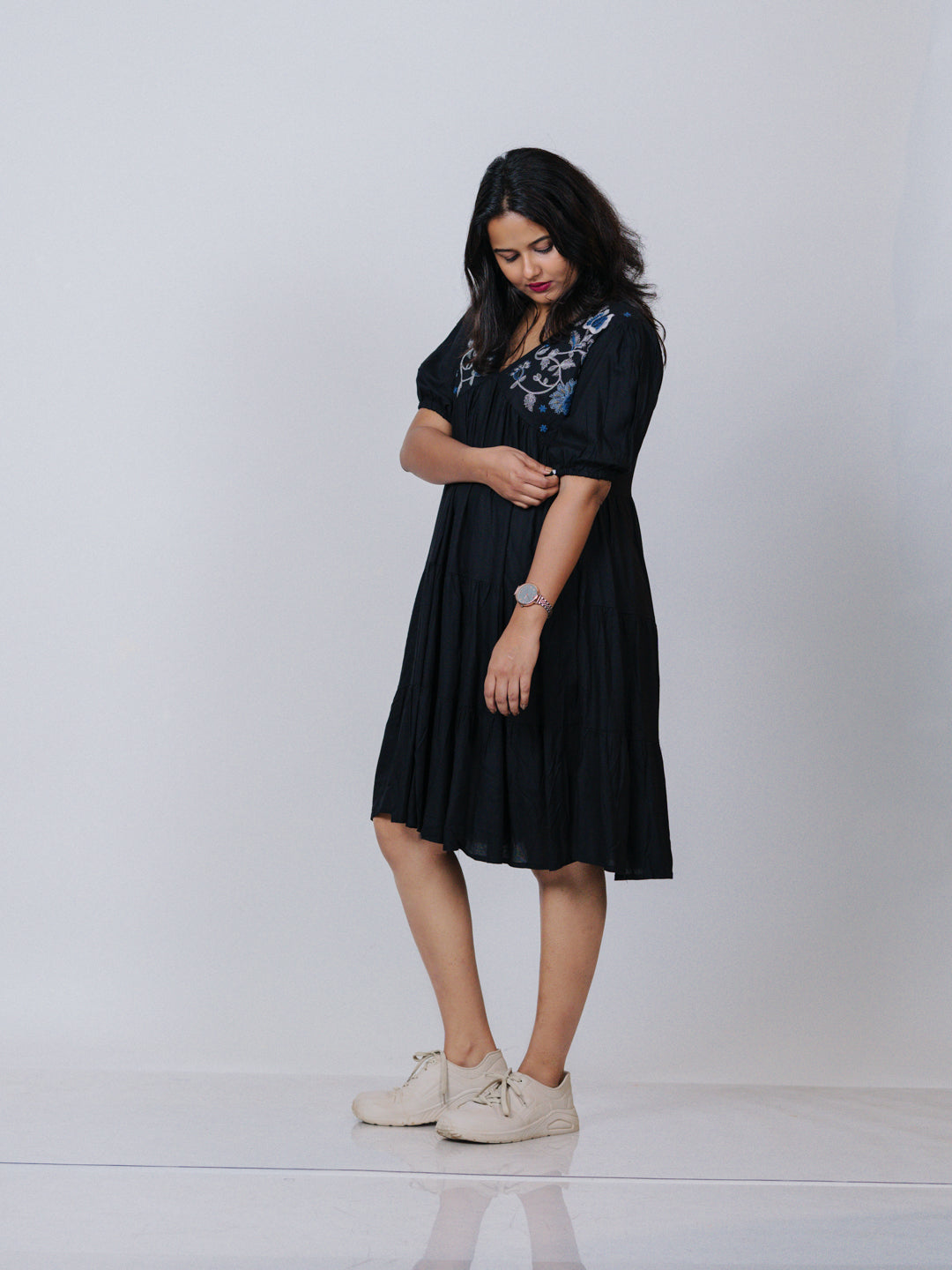 Black Embroidered Dress