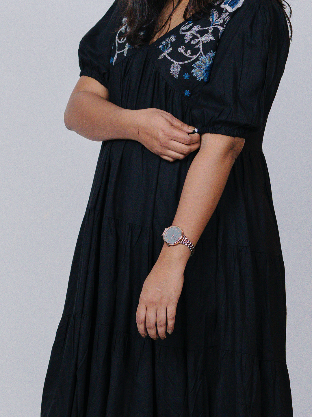 Black Embroidered Dress