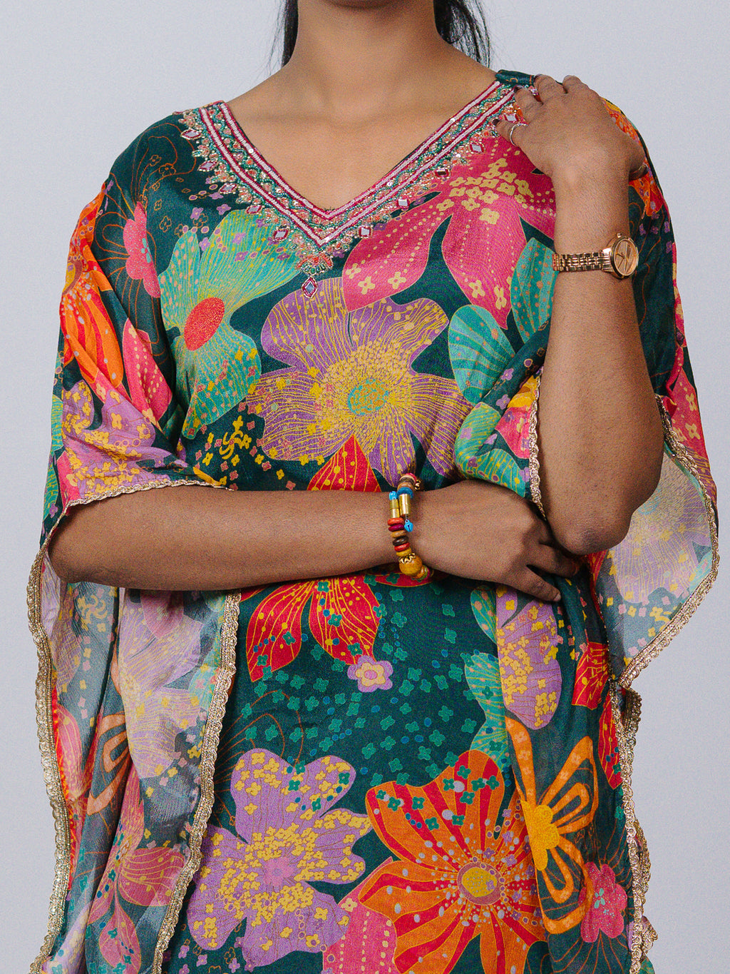 Printed Georgette Kaftan Co-ord Set