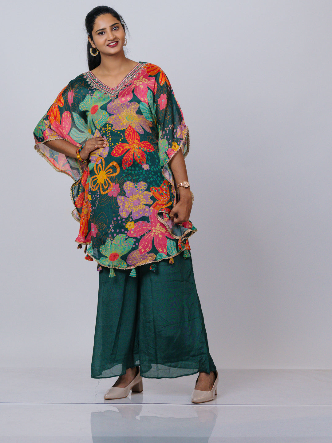 Printed Georgette Kaftan Co-ord Set