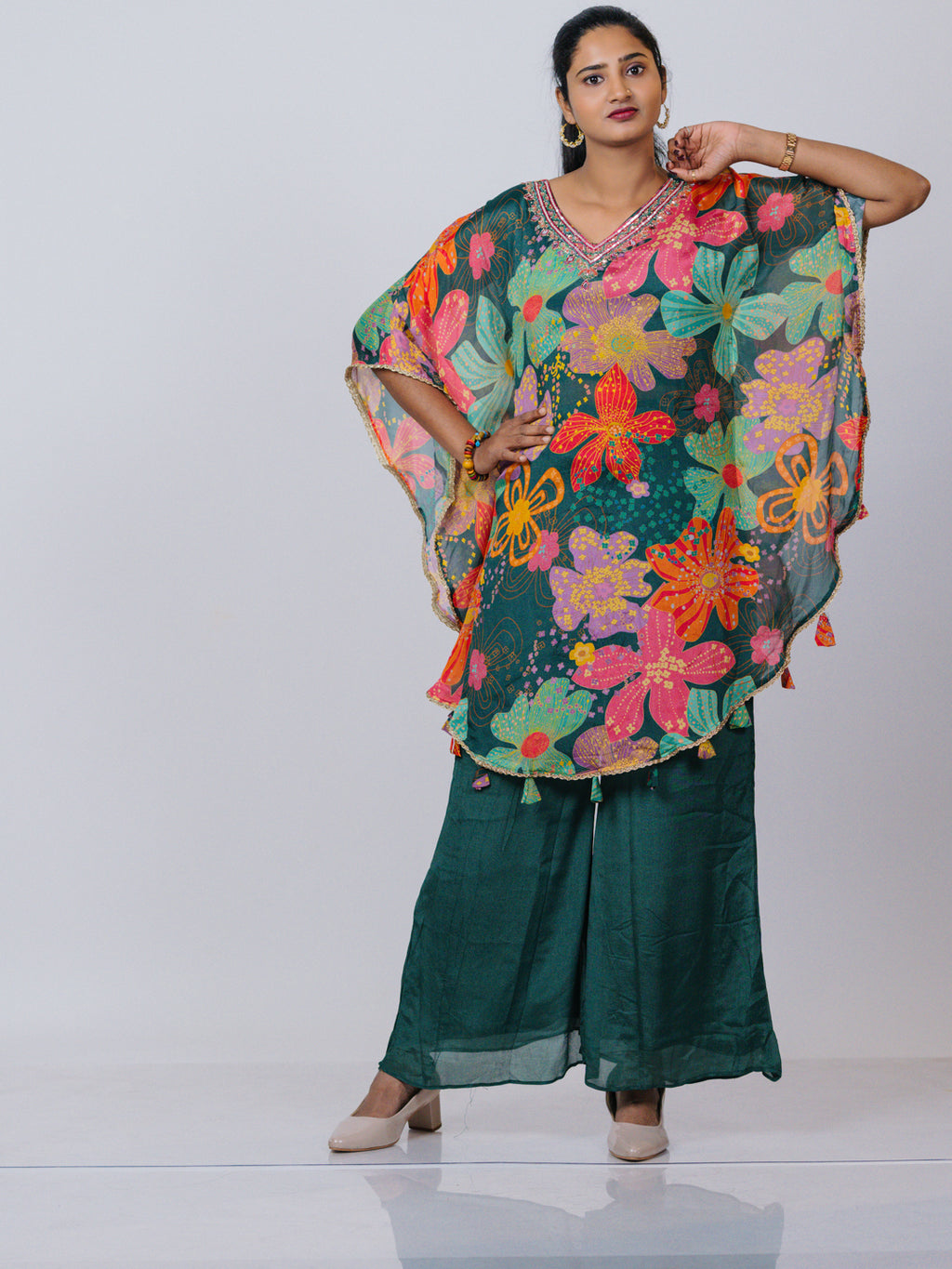 Printed Georgette Kaftan Co-ord Set