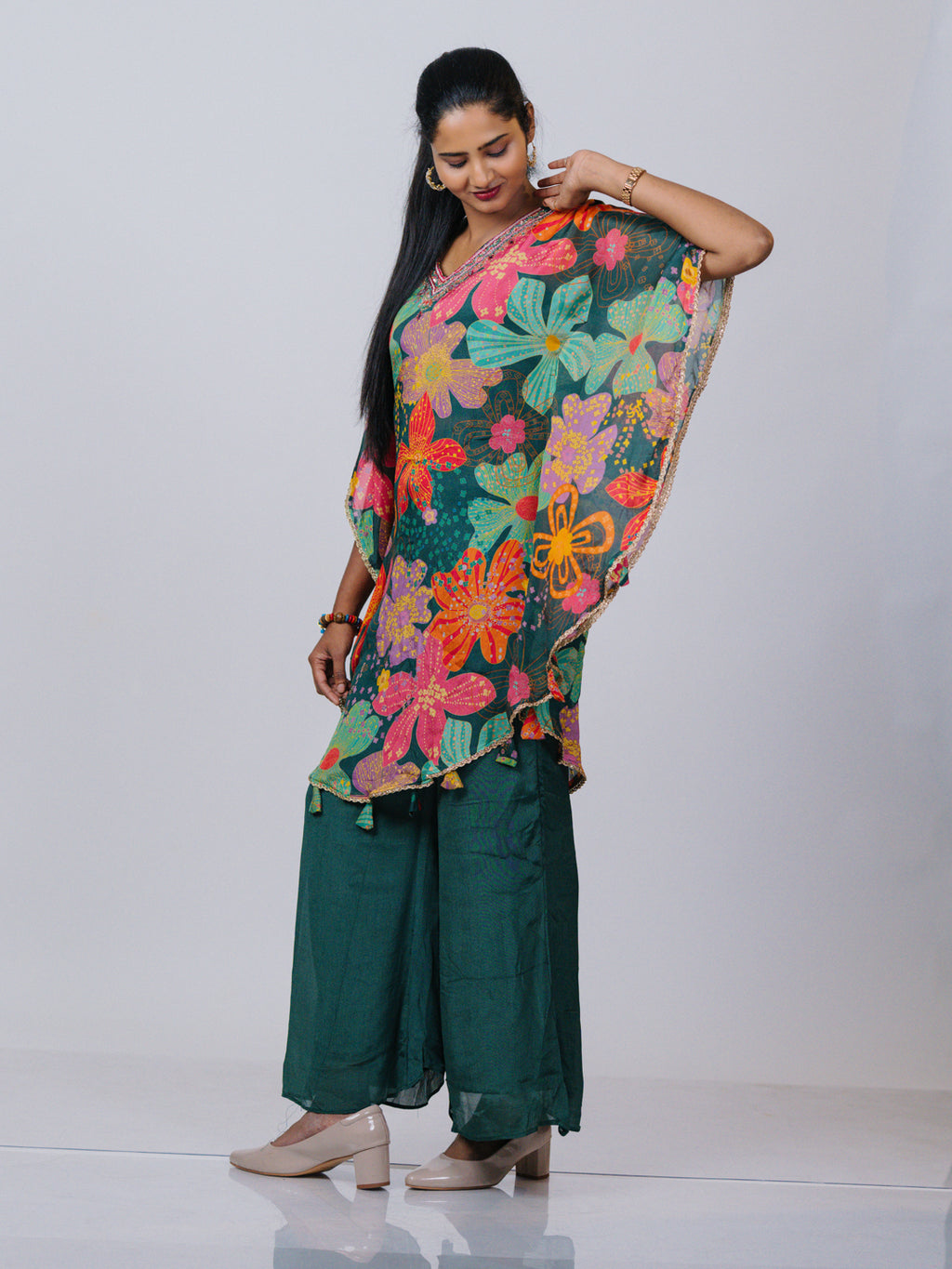 Printed Georgette Kaftan Co-ord Set
