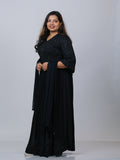 Black Georgette Embellished Gown Set