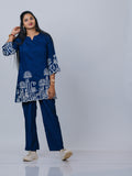 Navy Blue Embroidered Co-ord Set