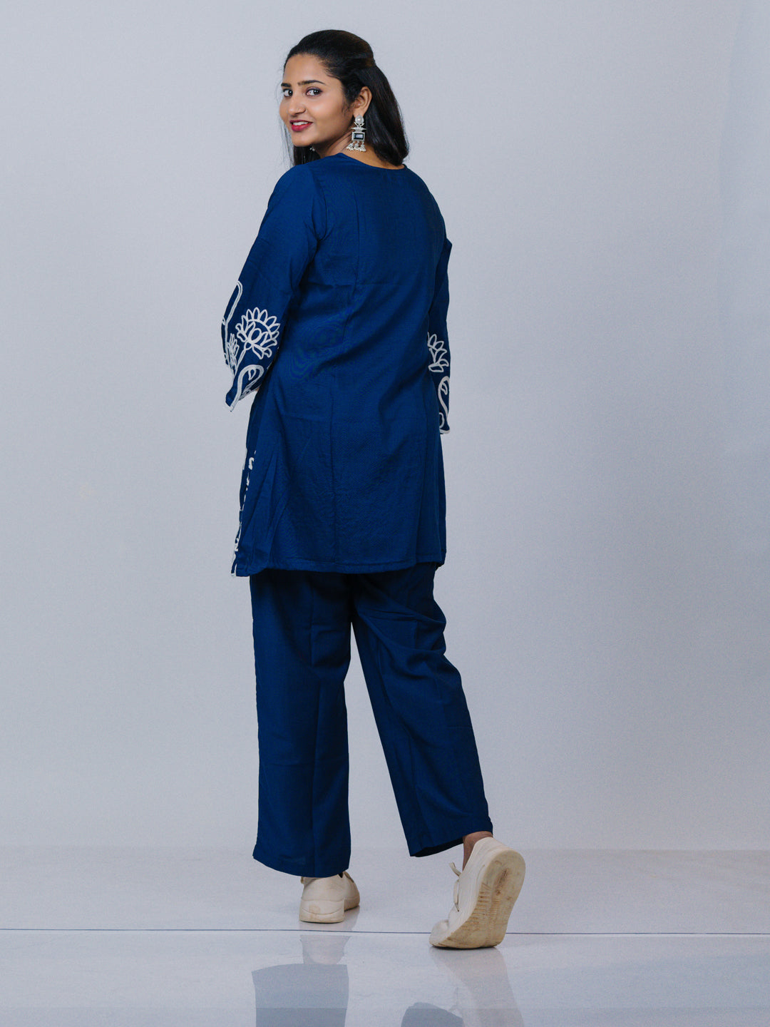 Navy Blue Embroidered Co-ord Set