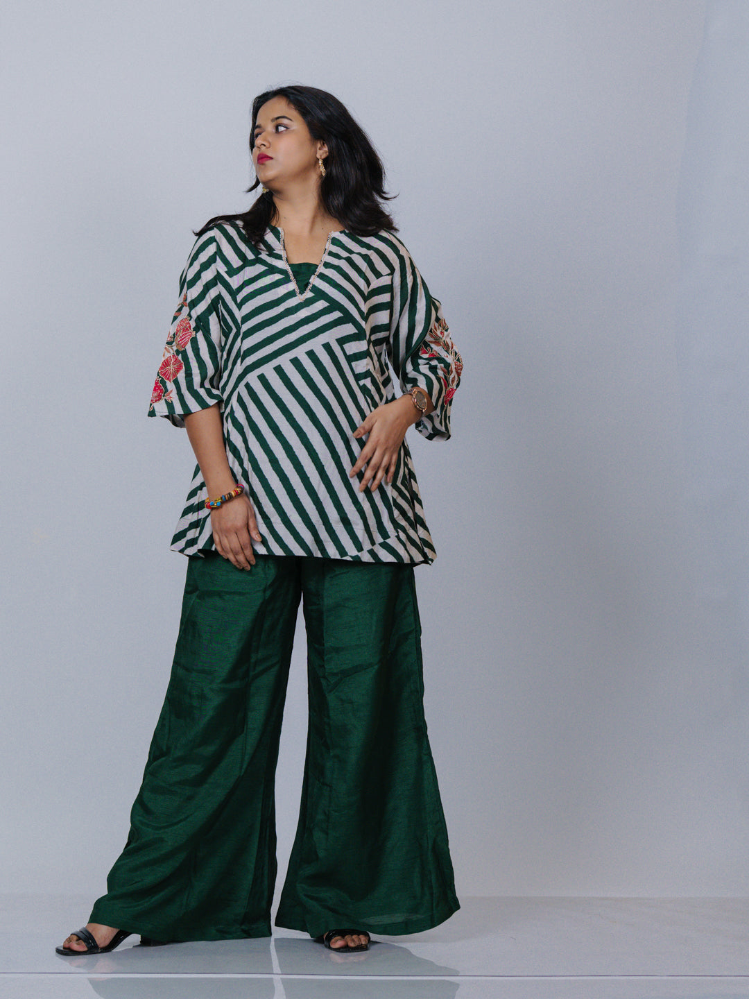 Embroidered Muslin Silk Co-ord Set