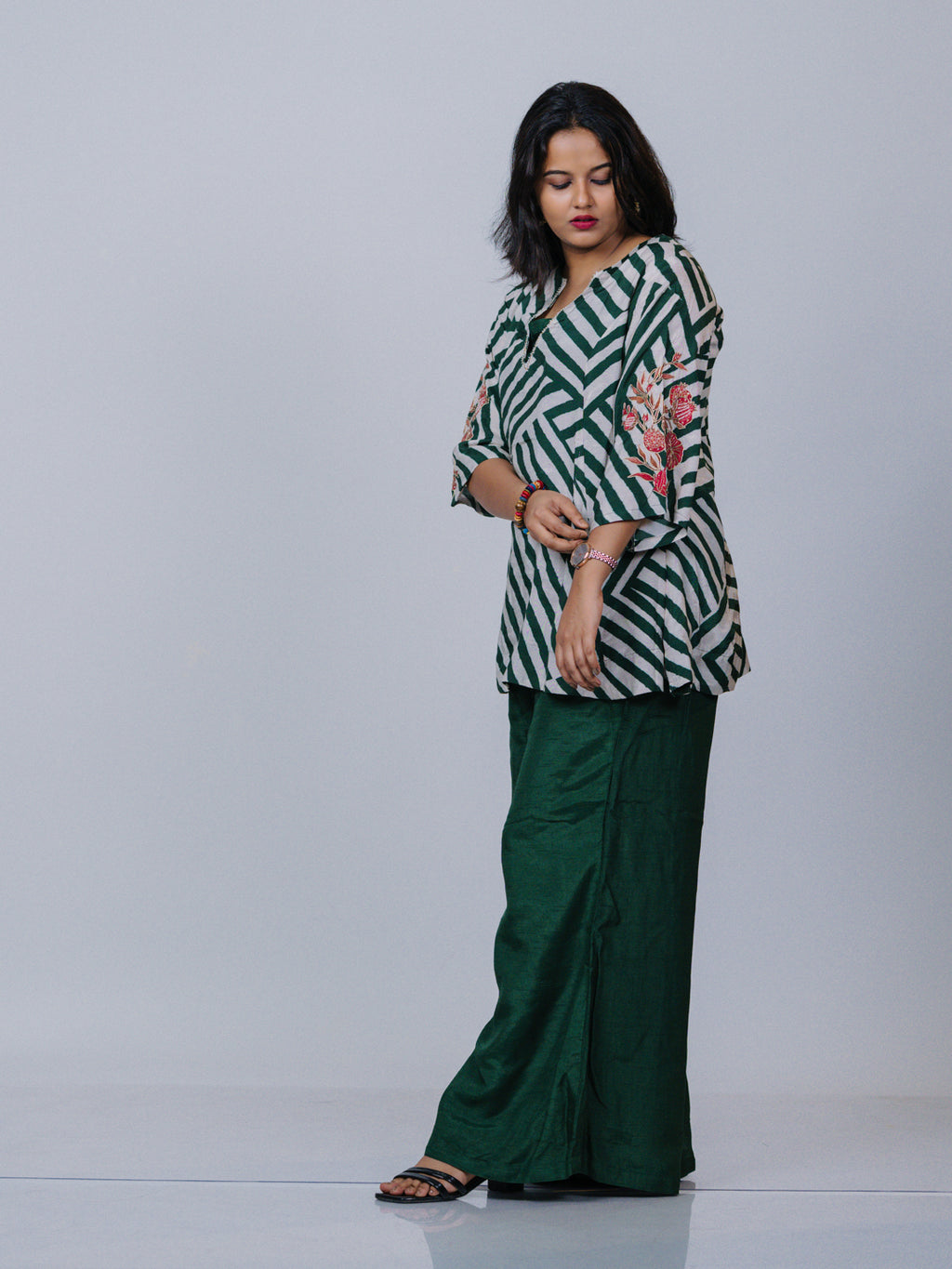 Embroidered Muslin Silk Co-ord Set