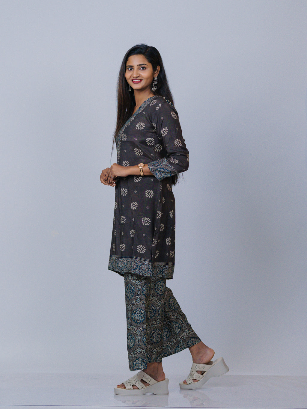 Charcoal Grey Muslin Co-ord Set