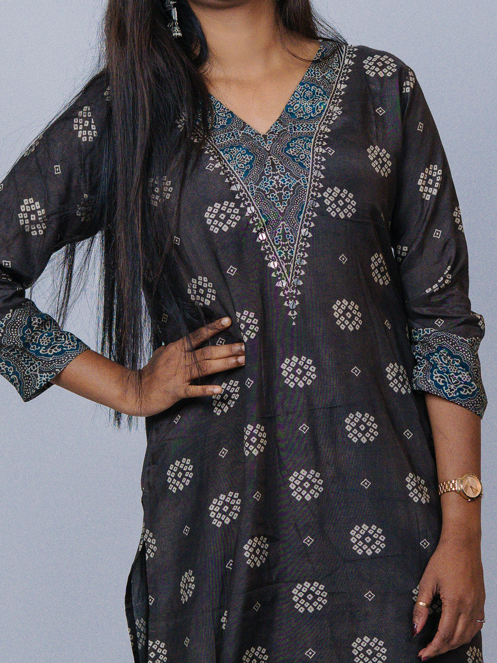 Charcoal Grey Muslin Co-ord Set