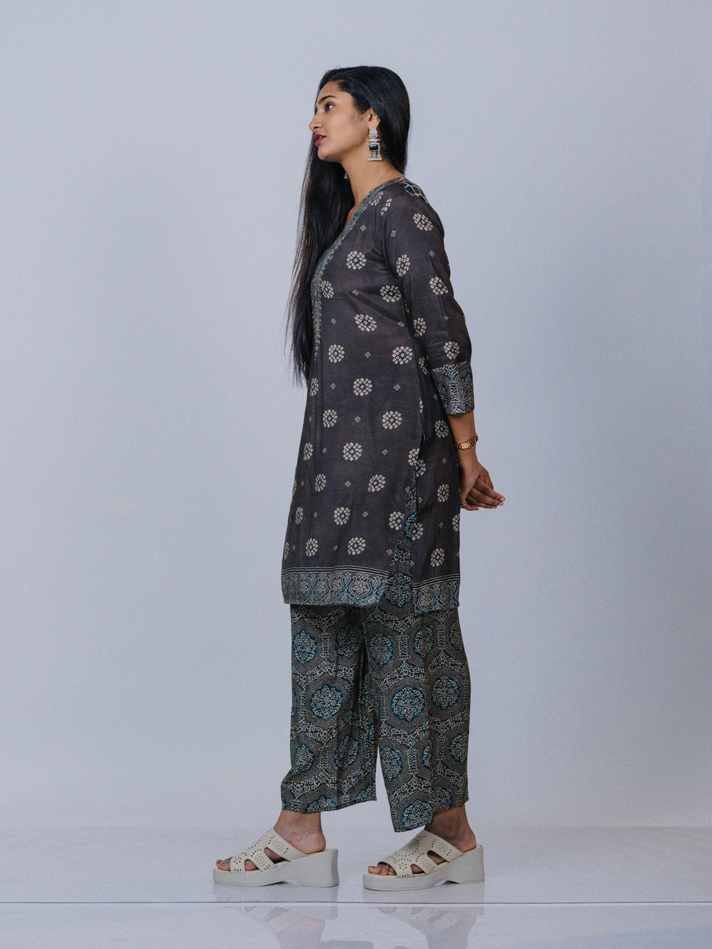 Charcoal Grey Muslin Co-ord Set