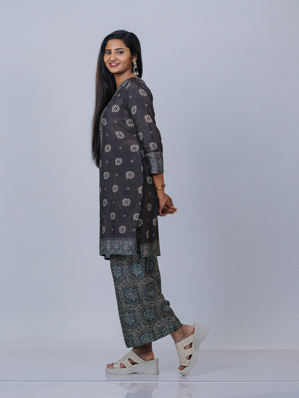 Charcoal Grey Muslin Co-ord Set