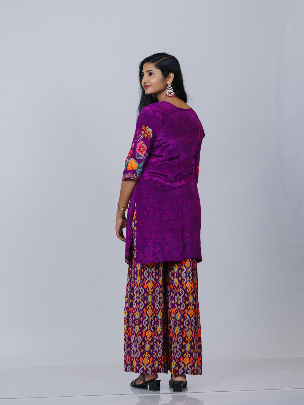 Purple Crepe Silk Co-ord Set