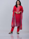Red Muslin Salwar Suit