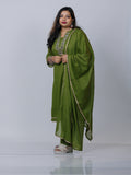 Olive Green Mirror Work Kurta Set