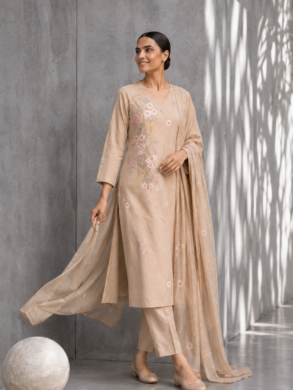 Elegant Mul Cotton Suit Set