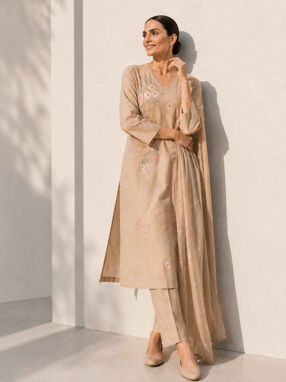 Elegant Mul Cotton Suit Set